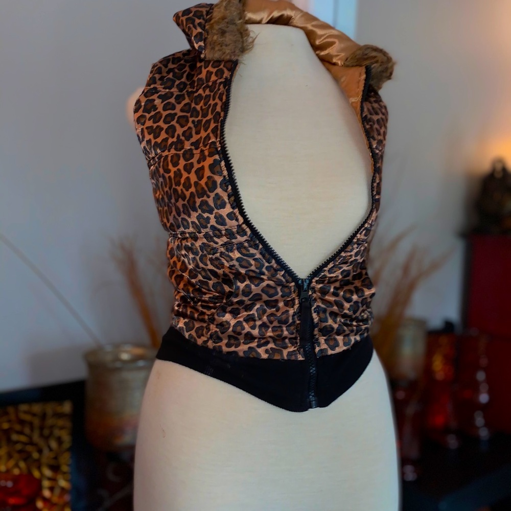 Girls size Medium Animal Print vest with Hood